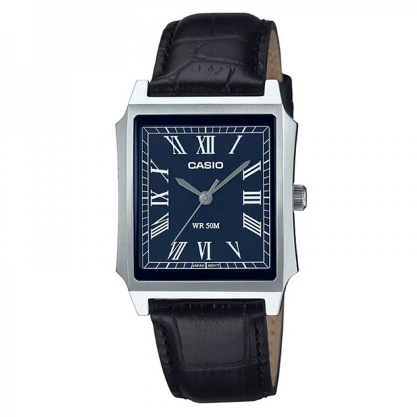 Casio MTP-B190L-2BVDF Silver Black Leather